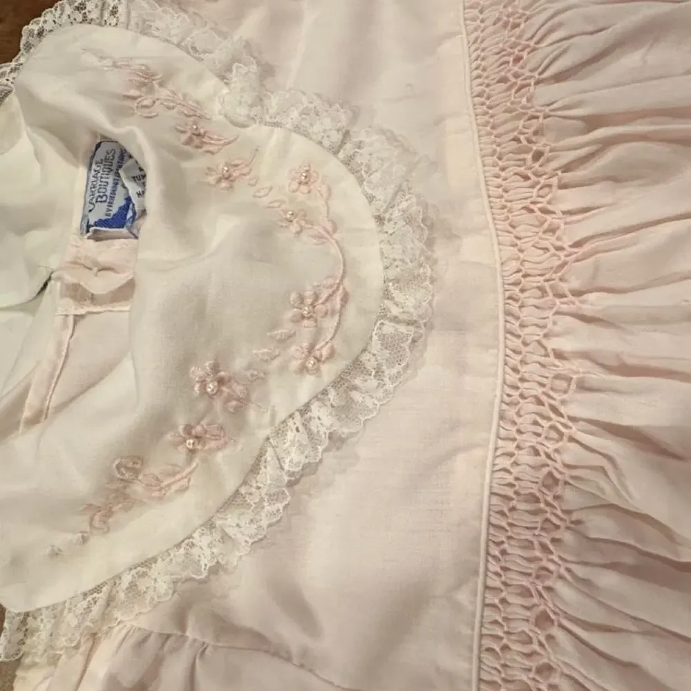Carriage boutique baby girl pink Romper in 24M